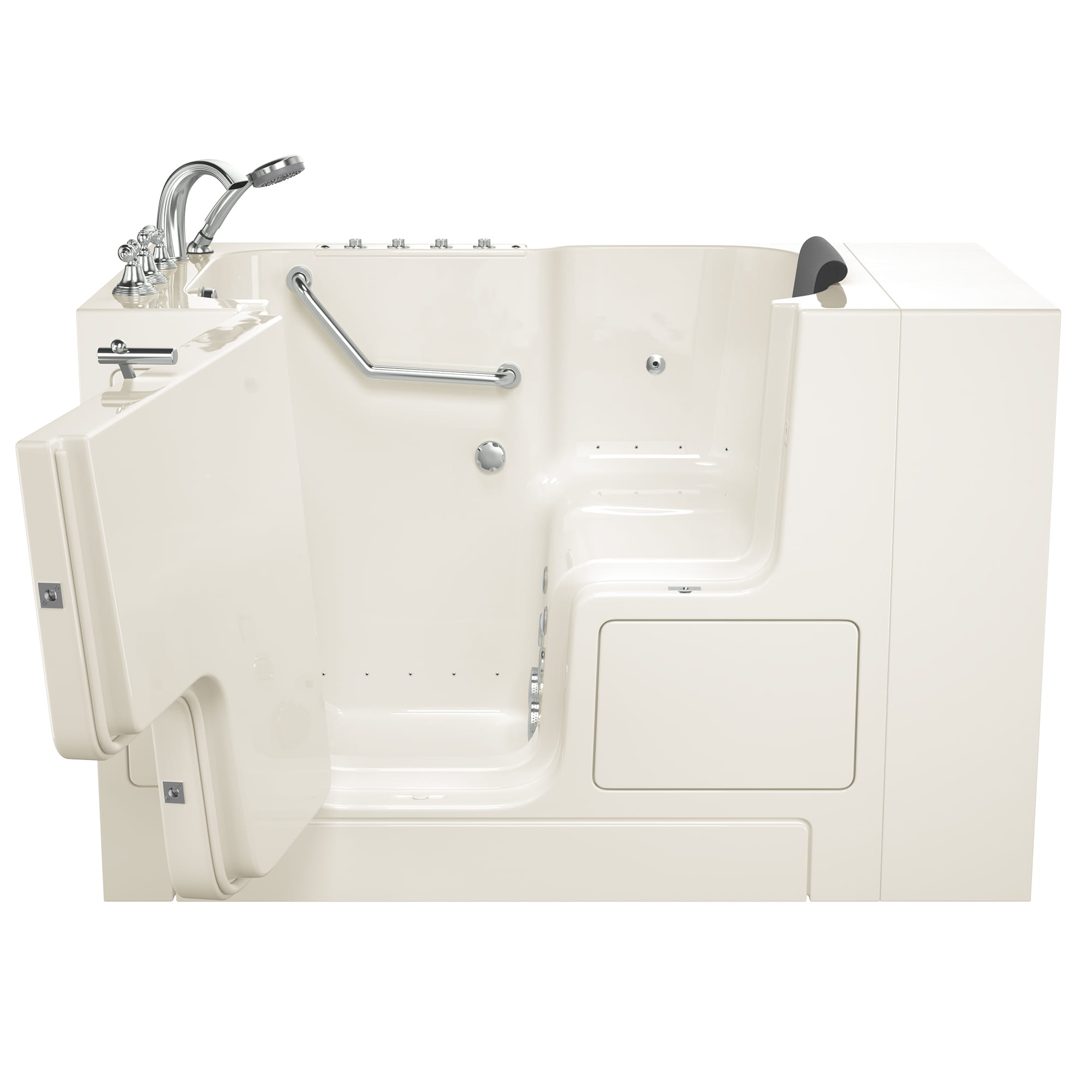 Gelcoat Premium Series 32 x 52 -Inch Walk-in Tub With Combination Air Spa and Whirlpool Systems - Left-Hand Drain With Faucet